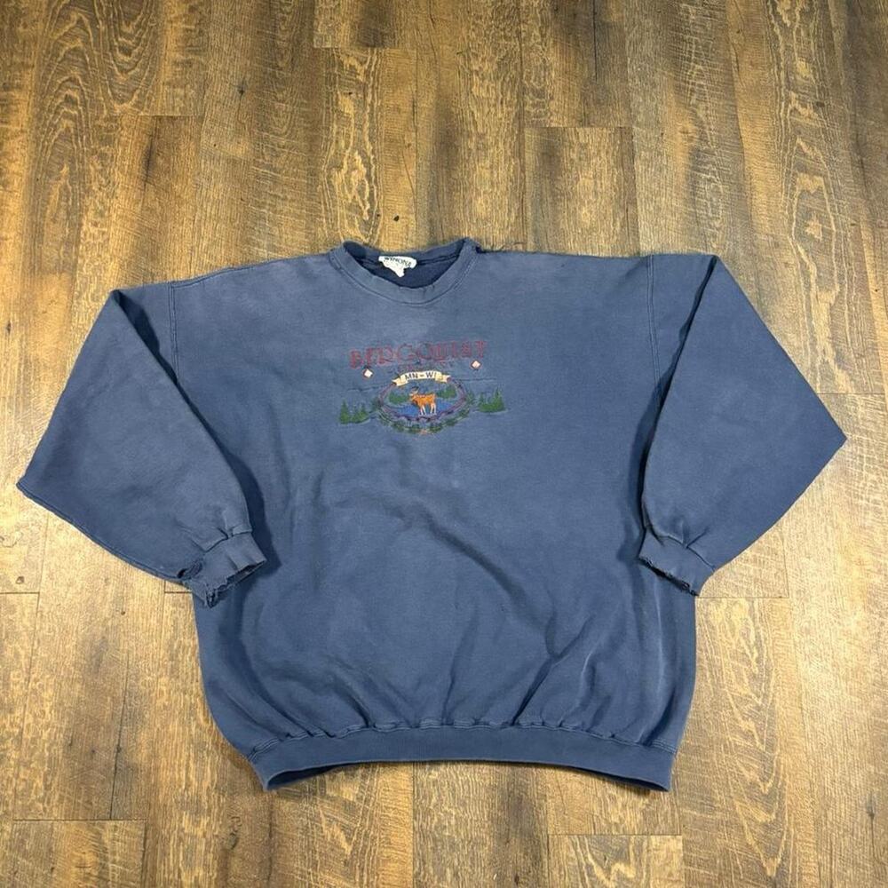 Vintage 90s embroidered nature crewneck